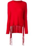 No21 High Low Hem Jumper, Women's, Size: 38, Red, Polyamide/mohair/wool