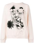 Christopher Kane Sprayed Flower Print Sweatshirt, Women's, Size: Xs, Nude/neutrals, Cotton/spandex/elastane/viscose