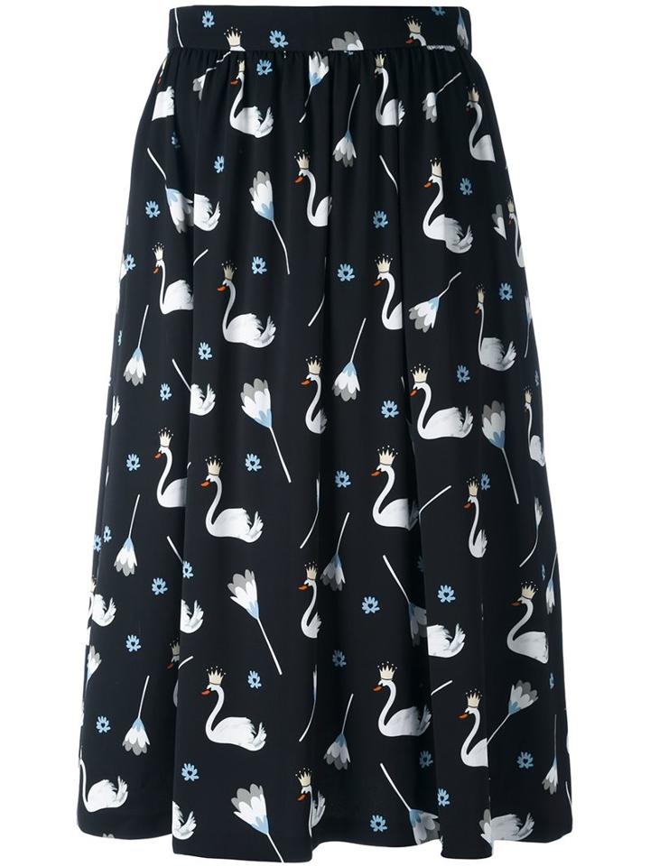 Markus Lupfer Swan Princess Print 'zoe' Skirt