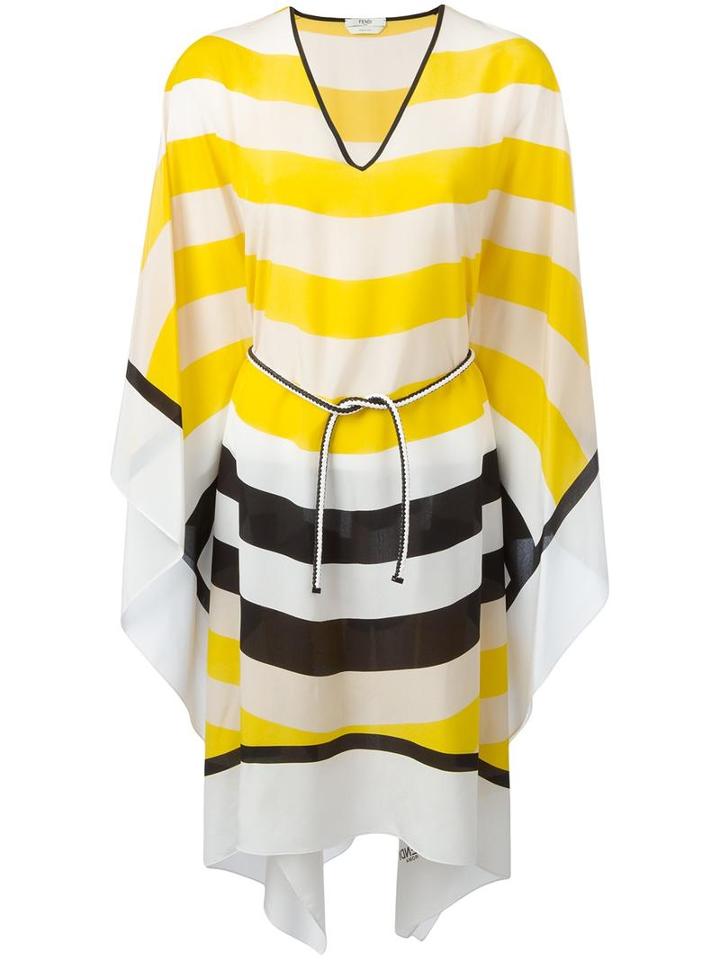Fendi Waves Kaftan Dress, Women's, Nude/neutrals, Silk