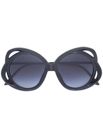 Rigards Oversized Round Sunglasses - Black
