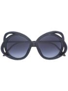 Rigards Oversized Round Sunglasses - Black