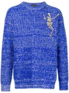 Alexander Mcqueen Dancing Skeleton Sweater - Blue