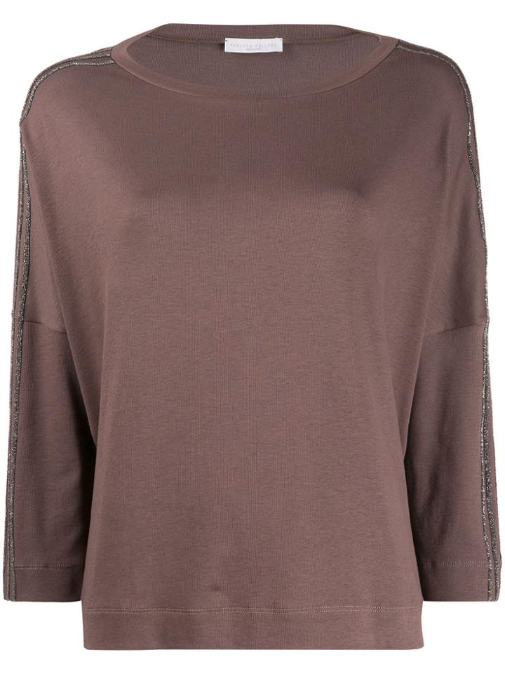 Fabiana Filippi Loose-fit Boat Neck Jumper - Brown