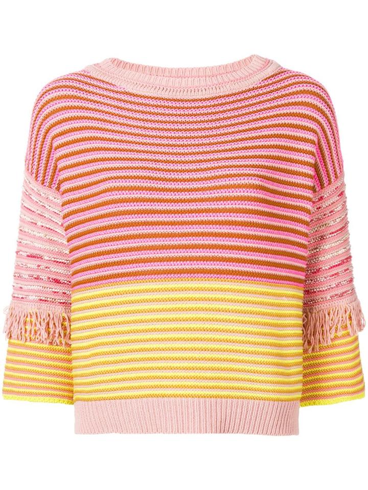 Twin-set Fringe Detail Jumper - Pink
