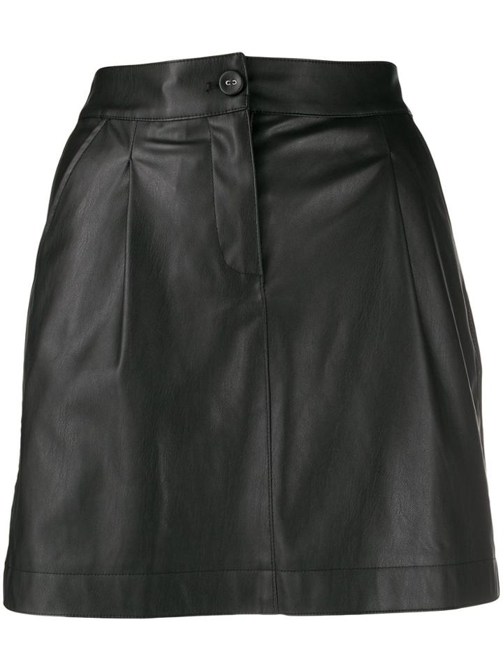 Patrizia Pepe Faux-leather Mini Skirt - Black