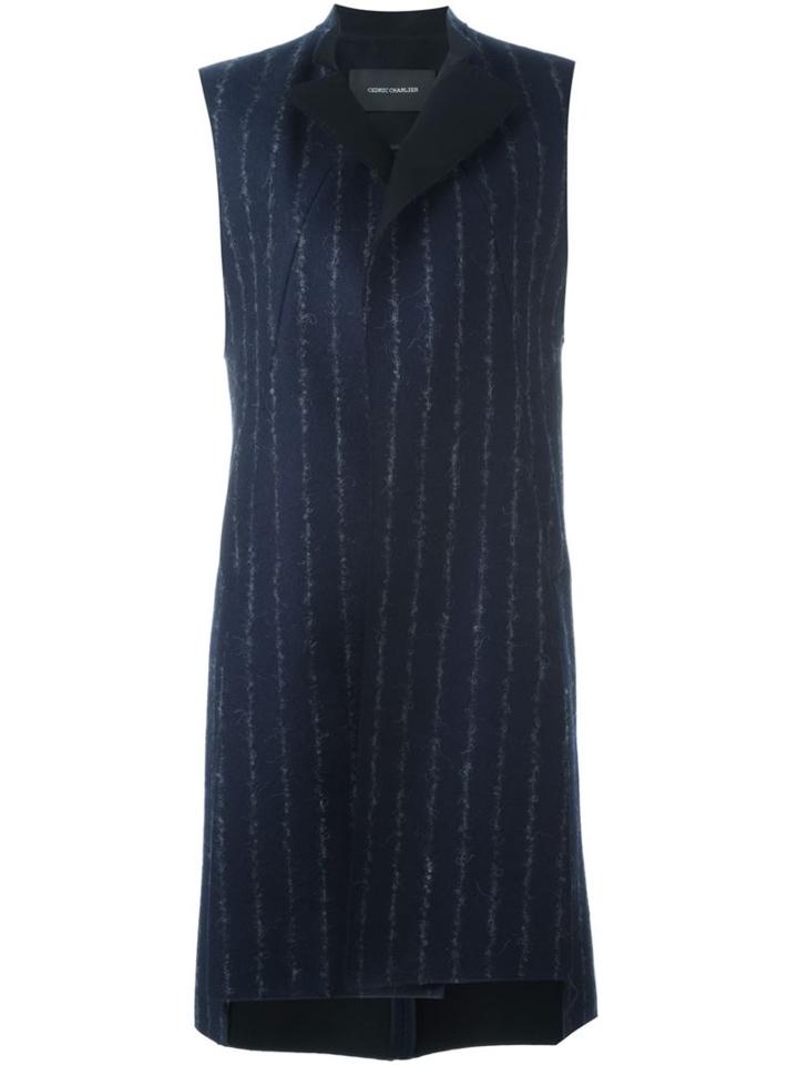 Cédric Charlier Pinstripe Sleeveless Coat
