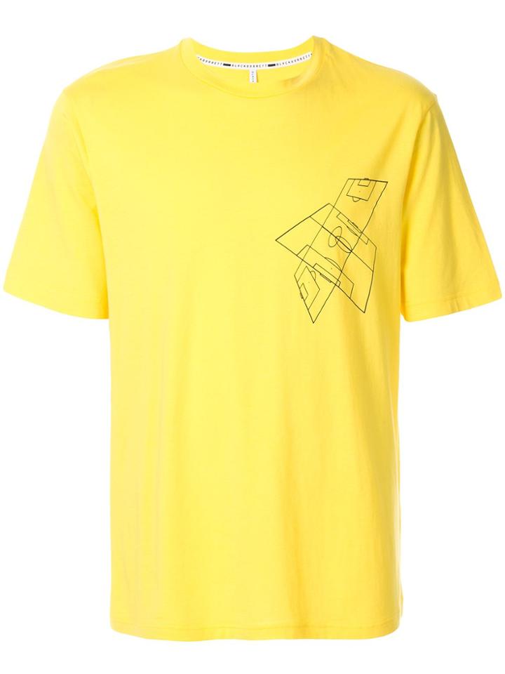 Blackbarrett Crewneck Graphic Print T-shirt - Yellow