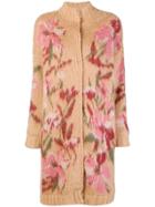 Twin-set Floral Long Cardi-coat - Nude & Neutrals