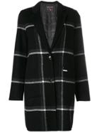 Woolrich Checked Button Coat - Black
