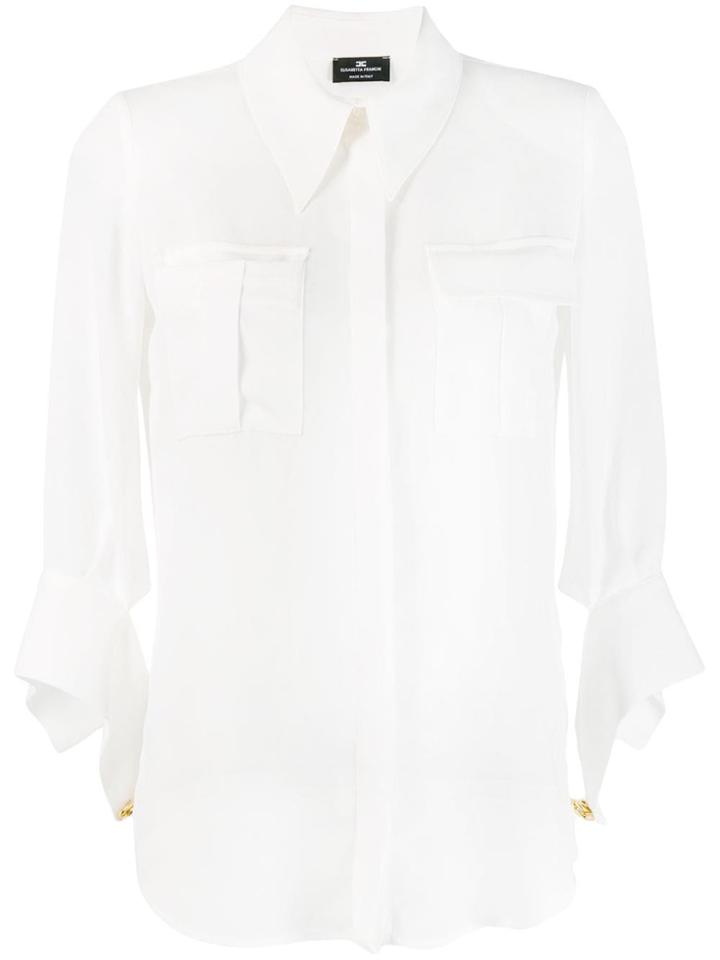 Elisabetta Franchi Flap Pocket Shirt - White