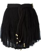 Jay Ahr Rope Detail Mini Skirt, Women's, Size: 34, Black, Silk/nylon