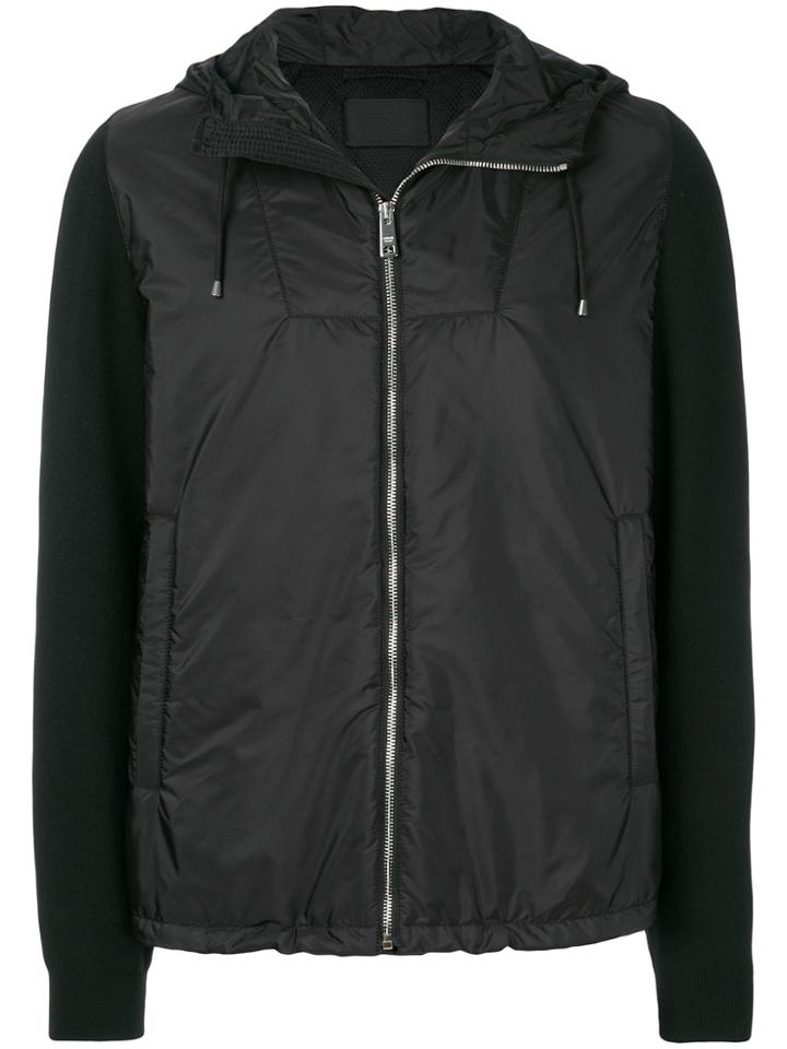 Prada Multi-fabric Hooded Jacket - Black