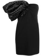 Saint Laurent One Shoulder Cocktail Dress - Black