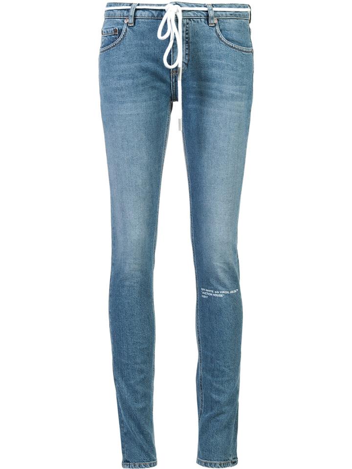 Off-white - Auction House Rose Print Jeans - Women - Cotton/spandex/elastane - 25, Women's, Blue, Cotton/spandex/elastane