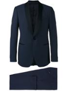 Lardini Shawl Lapel Two-piece Suit, Men's, Size: 54, Blue, Cotton/wool/cupro/viscose