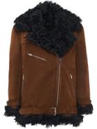 Miu Miu Zipped Leather Jacket - Brown