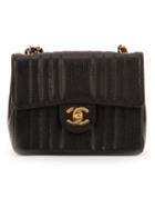 Chanel Vintage Caviar Vertical Mini Classic Flap Bag, Women's, Black