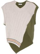 Delada Asymmetric Cable-knit Jumper - Green