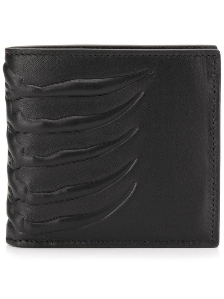 Alexander Mcqueen Skeleton Embossed Bifold Wallet - Black