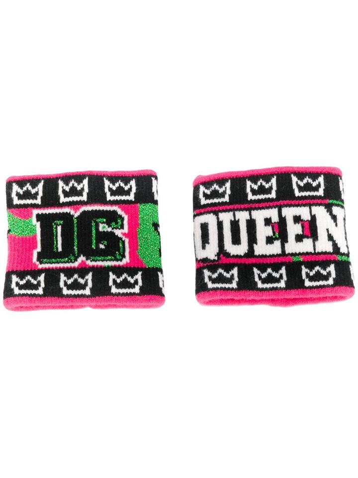 Dolce & Gabbana Logo Print Sweatband Bracelets - Pink