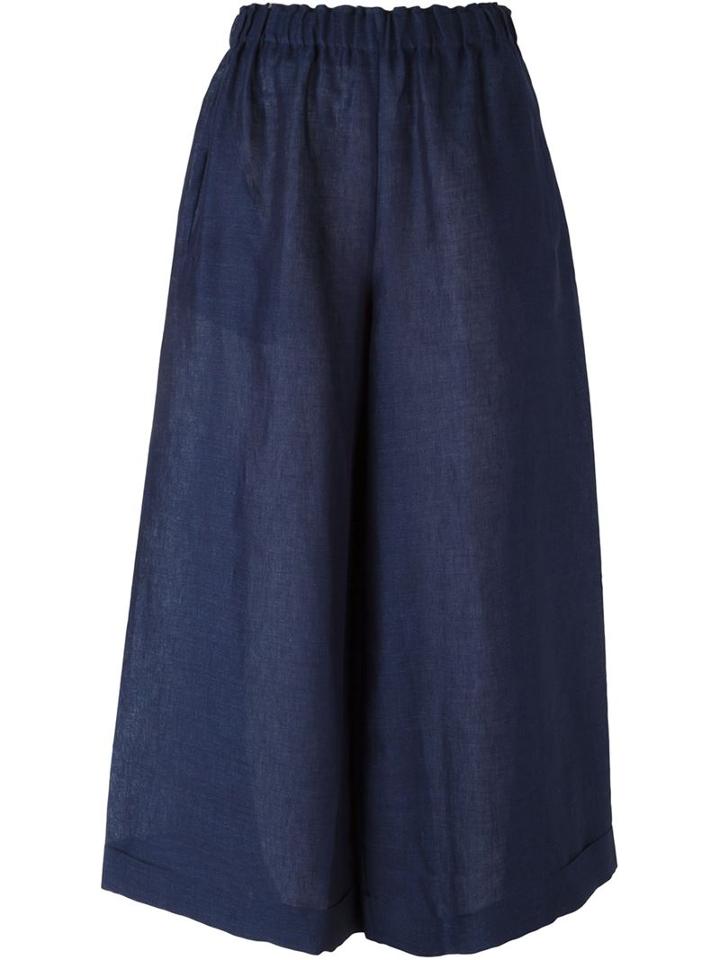 Daniela Gregis Wide-leg Trousers, Women's, Blue, Linen/flax