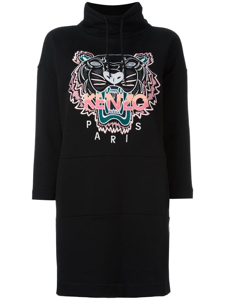Kenzo Tiger Sweatshirt Dress, Women's, Size: Medium, Black, Cotton
