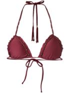 Vix Braided Detail Bikini Top, Women's, Size: Small, Red, Polyamide/spandex/elastane