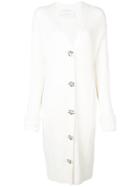 Oscar De La Renta Flower Buttons Cardigan - White