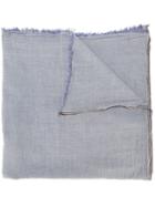 Faliero Sarti Raw Edge Scarf, Women's, Blue, Cotton