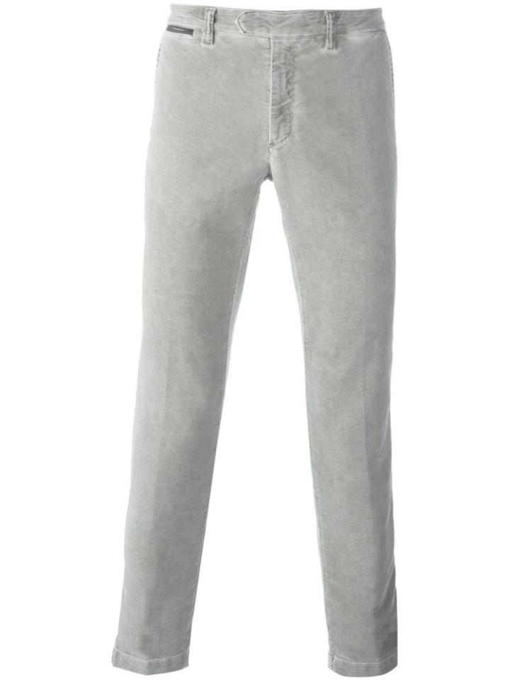 Eleventy Slim Fit Trousers, Men's, Size: 31, Grey, Cotton/spandex/elastane