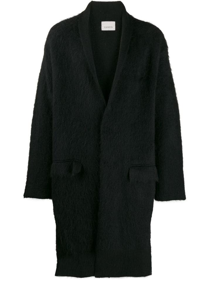 Laneus Single Breasted Coat - Black