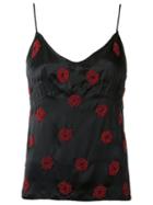 Isabela Capeto Silk Embroidered Top, Women's, Size: 42, Black, Silk