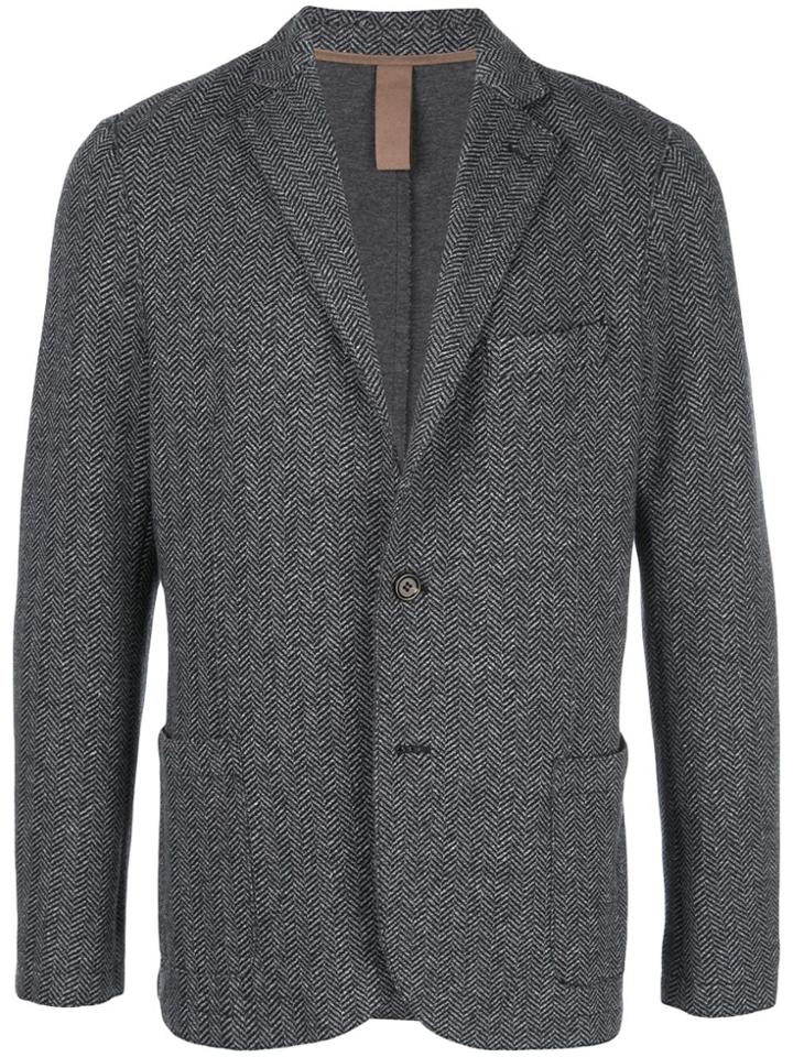 Eleventy Herringbone Pattern Blazer - Grey