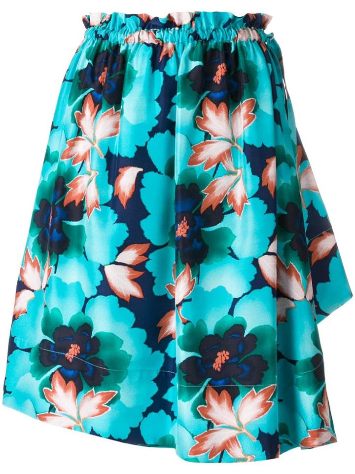 Kenzo Floral Flared Mini Skirt - Blue
