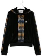 Philipp Plein Kids Rhinestone Embellished Velvet Hoodie, Girl's, Size: 14 Yrs, Black