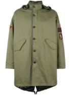 Marc Jacobs Patch Detail Oversized Parka, Men's, Size: 46, Green, Cotton/polyester/viscose