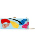 Edie Parker Abstract Print Clutch - Blue