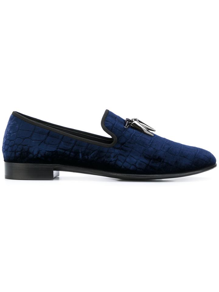 Giuseppe Zanotti Design Spacey Velvet Slippers - Blue