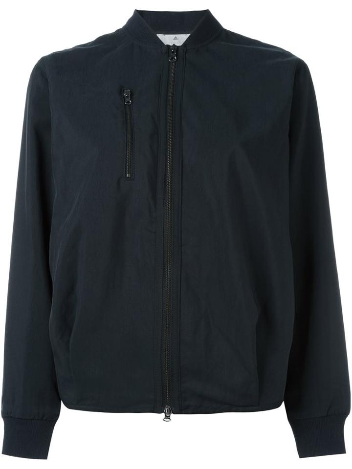 Adidas By Stella Mccartney Zipped Bomber Jacket, Women's, Size: Medium, Black, Cotton/polyester/spandex/elastane/cupro