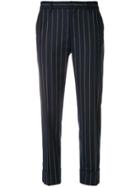 Closed Striped Tailored Trousers - Blue