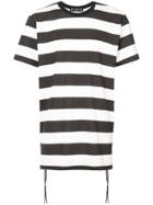 Mastermind Japan Striped T-shirt With Skull Print Back - Black