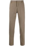 Entre Amis Check-print Tailored Trousers - Brown