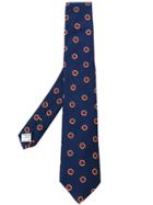 Canali Floral Pattern Knitted Tie - Blue