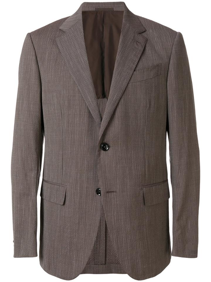Ermenegildo Zegna Fine Check Blazer - Brown