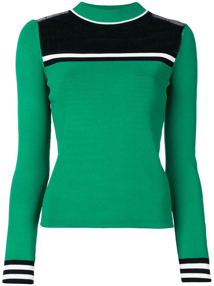 Red Valentino Colour-block Fitted Sweater - Green
