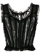Dolce & Gabbana Fringed Bustier Top - Black