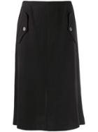 Julien David A-line Midi Skirt - Black