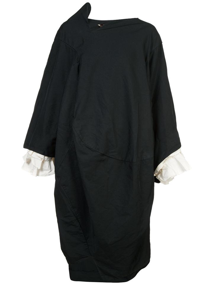 Comme Des Garçons Ruffle Sleeve Dress - Black
