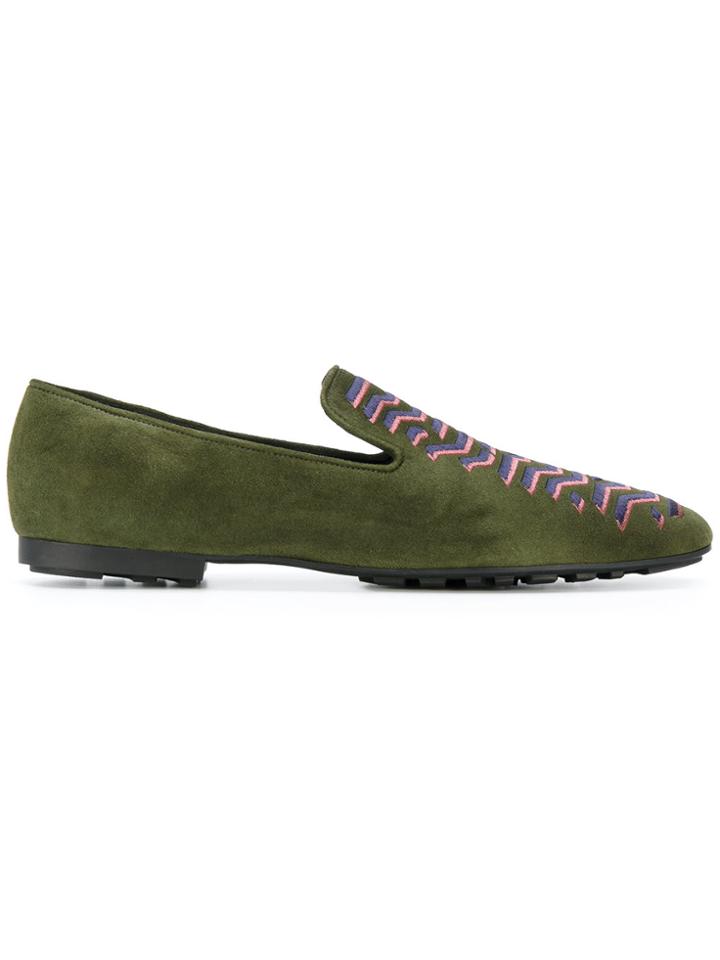 Kenzo Embroidered Slippers - Green